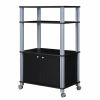 Modern 3-Shelf Kitchen Bakerâˆšâ‰ s Rack Cart on Wheels in Black Wood Finish
