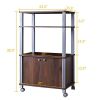 Modern 3-Shelf Kitchen Bakerâˆšâ‰ s Rack Cart on Wheels in Brown Wood Finish